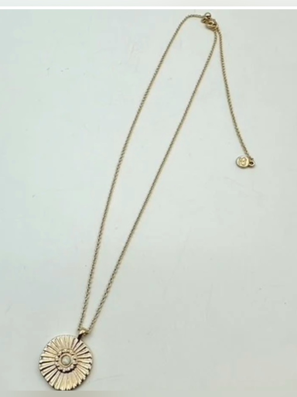 Gorjana GOLD CIRCLE PENDANT NECKLACE-Sunburst Coin